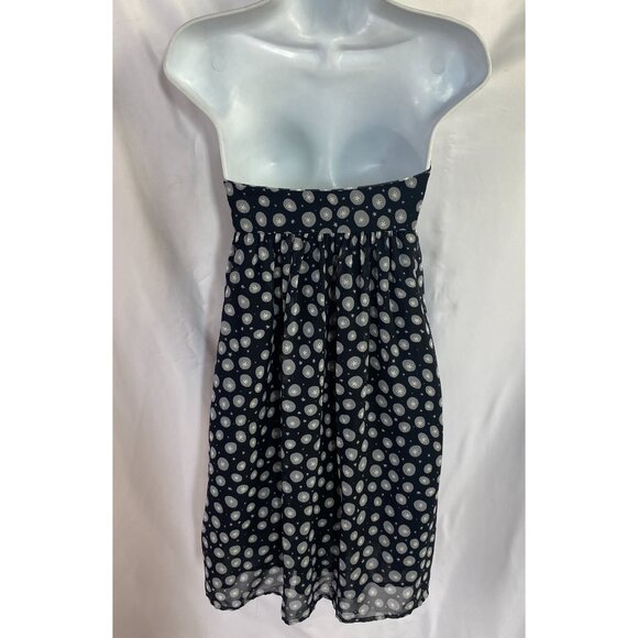 Anthropologie Corey Lynn Calter Black Polka Dot Mini Dress Strapless - Picture 5 of 10